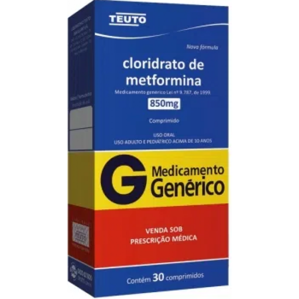Cloridrato de Metformina 850mg - 30 COMPRIMIDOS